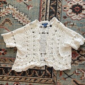 American Eagle Outfitters Cream Crochet bolero